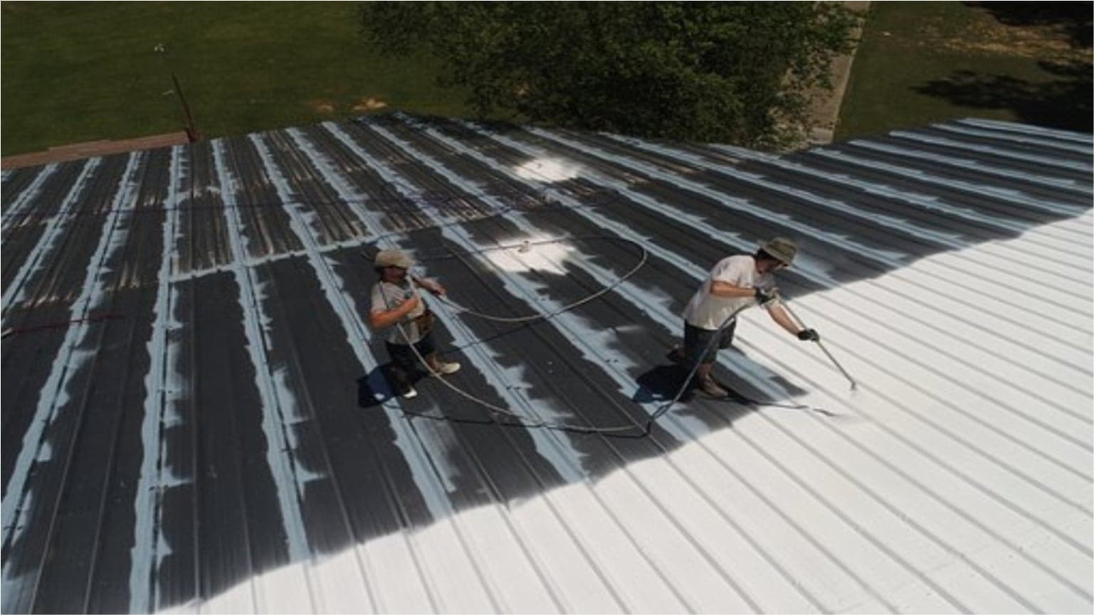 Professional roof coating application